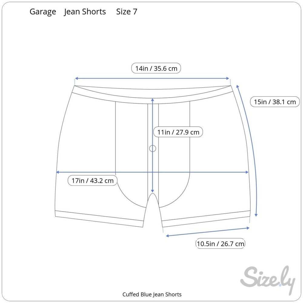 Garage Women's Cuffed High Rise Dark Wash Stretch Denim Blue Jean Shorts Size 7 - Picture 5 of 5